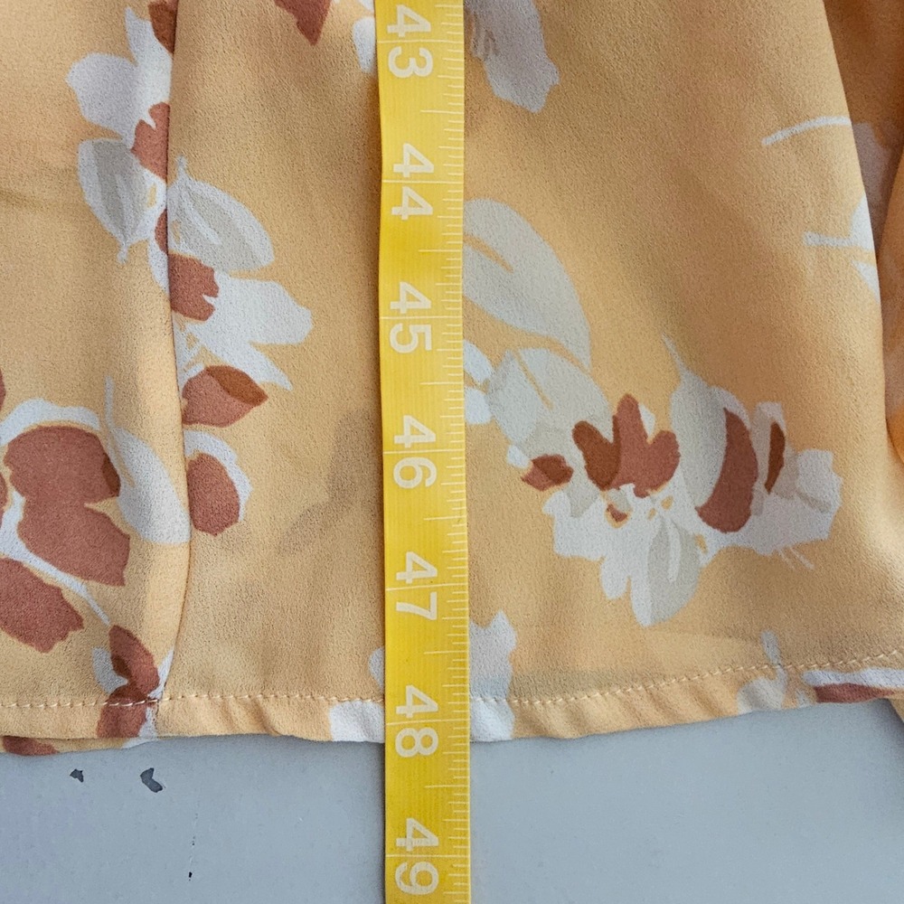 Abercrombie & Fitch Large Dress L Orange Floral Button Front Tie Strap Midi Boho - Picture 8 of 9